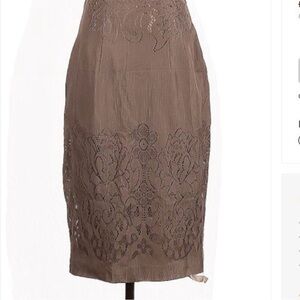 New York & Company mauve romantic Lace Pencil Skirt